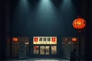 《三月不下雨》剧照，阳台上的晾衣绳与春联